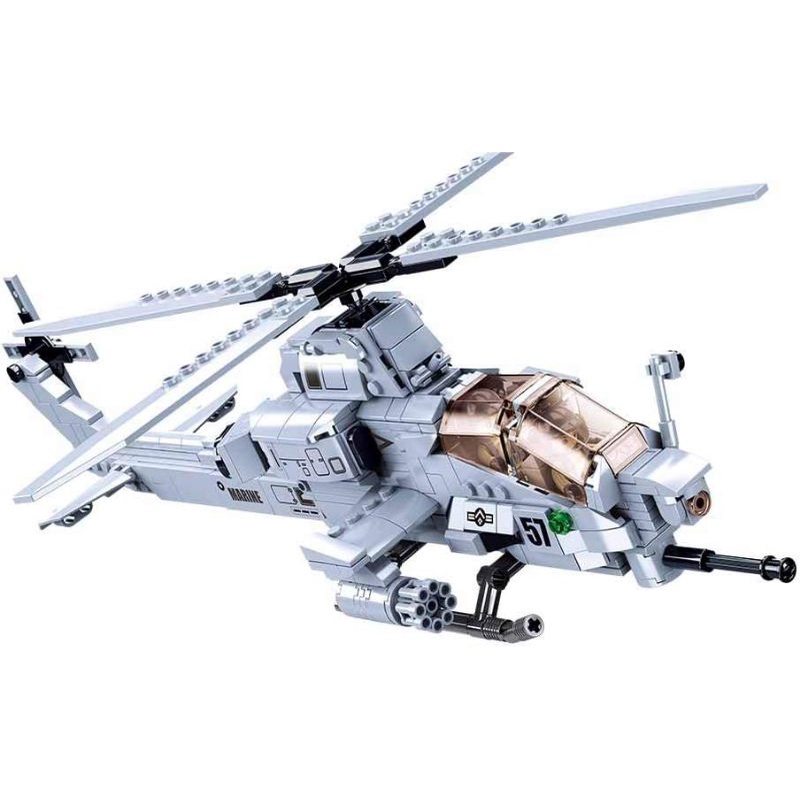 Sluban model brick attack helicopter B0838 - mainan bricks sluban helikopter