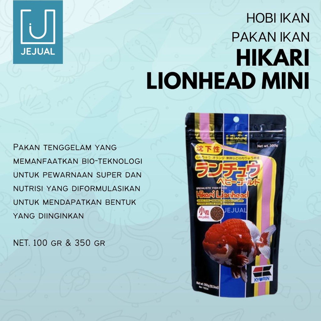 HIKARI LIONHEAD Mini 100/350 gr Pakan Sinking/Tenggelam Kepala/Jambul Ikan Mas/Koki/Hias