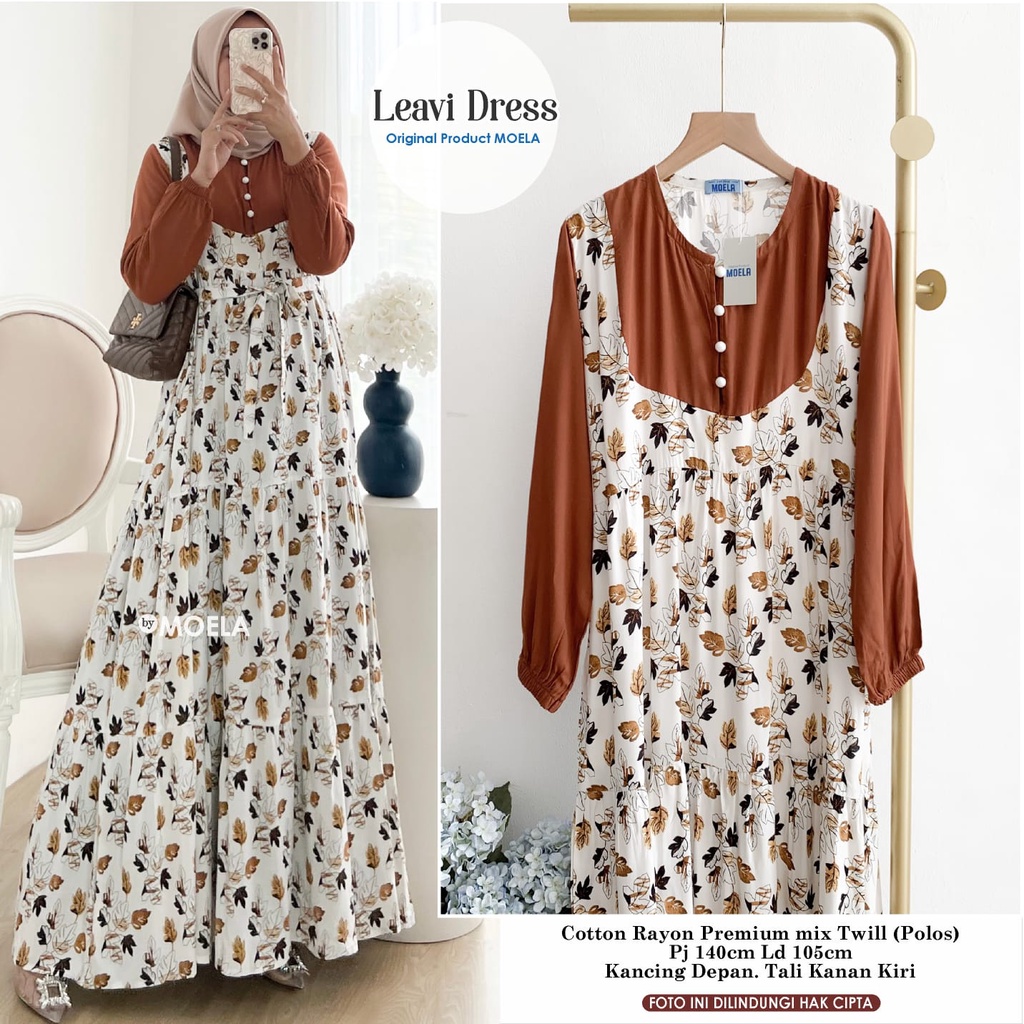 LEAVI DRESS / DRESS MAXI PREMIUM KATUN RAYON mix TWILL
