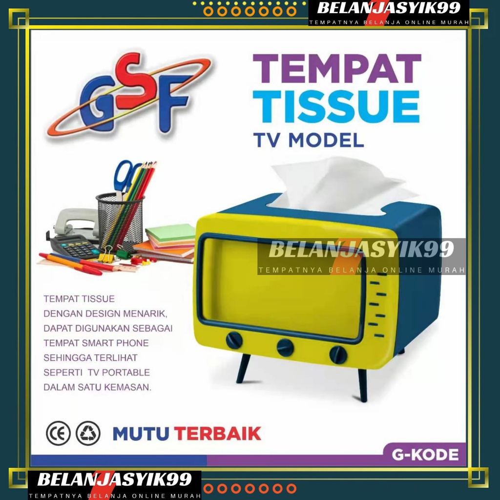 TEMPAT TISU MODEL TV GSF G-151 / TEMPAT TISU GSF G 151 / TEMPAT TISSUE TV MODEL GSF G-151 / KOTAK TISU / KOTAK TISSUE BOX ORGANIZER BENTUK TV HANDPHONE HOLDER TEMPAT TISU / KOTAK TISSUE BOX ORGANIZER BENTUK TV STAND HOLDER / KOTAK TISSUE GSF G-15