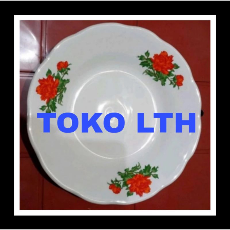 PIRING TATAKAN KERAMIK 6 INCH LUCKY KEMBANG PISIN KECIL TATAK PORSELEN