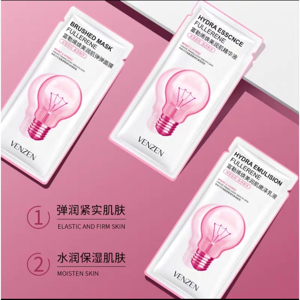 Veze fullerene masker esensi pelembab set isi 3pcs