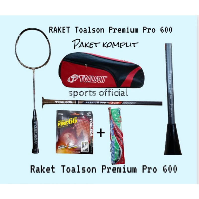 Raket  Toalson Premium Pro 600/Raket Badminton Premium Pro 600 ORIGINAL-komplit.