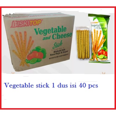 Biskitop Vegetable Crackers Stick Keju 1 dus 40 pcs