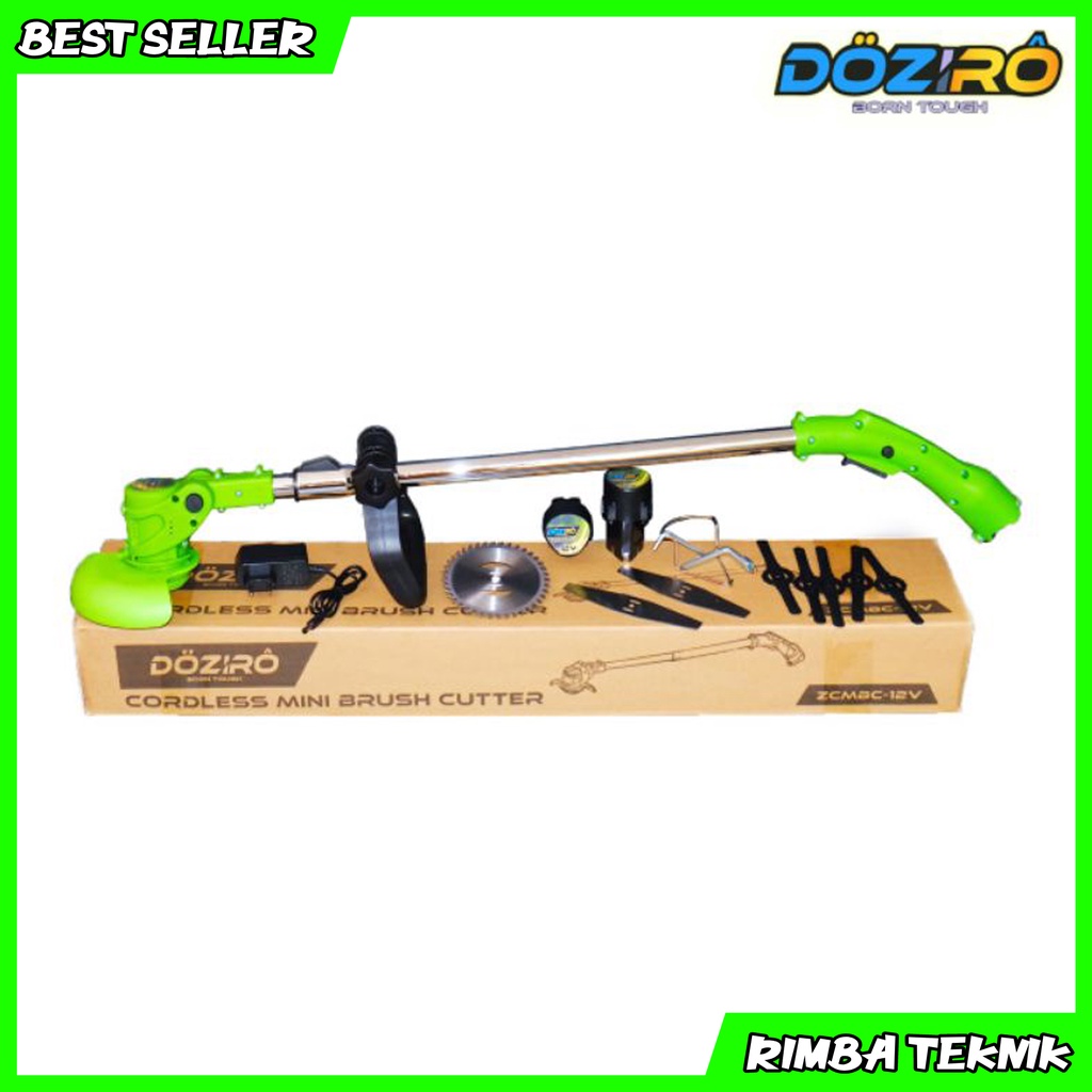 DOZIRO Mesin Potong Rumput Baterai Cordless 12 Volt Brush Cutter Ringan Berkebun Rumput