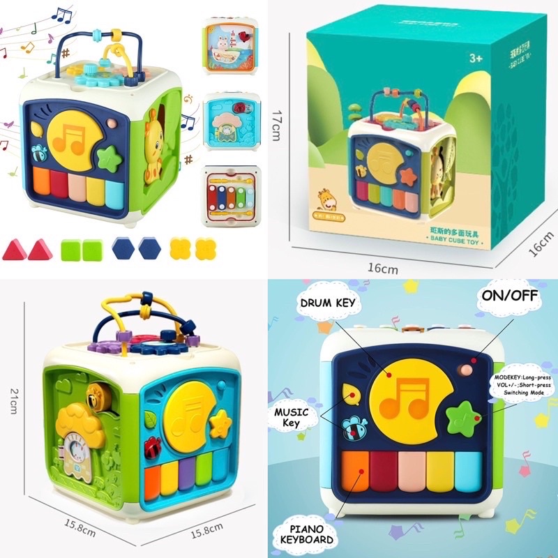 activity cube toys 8 in 1 musical toys baby busy box shape sorter xylophone maze