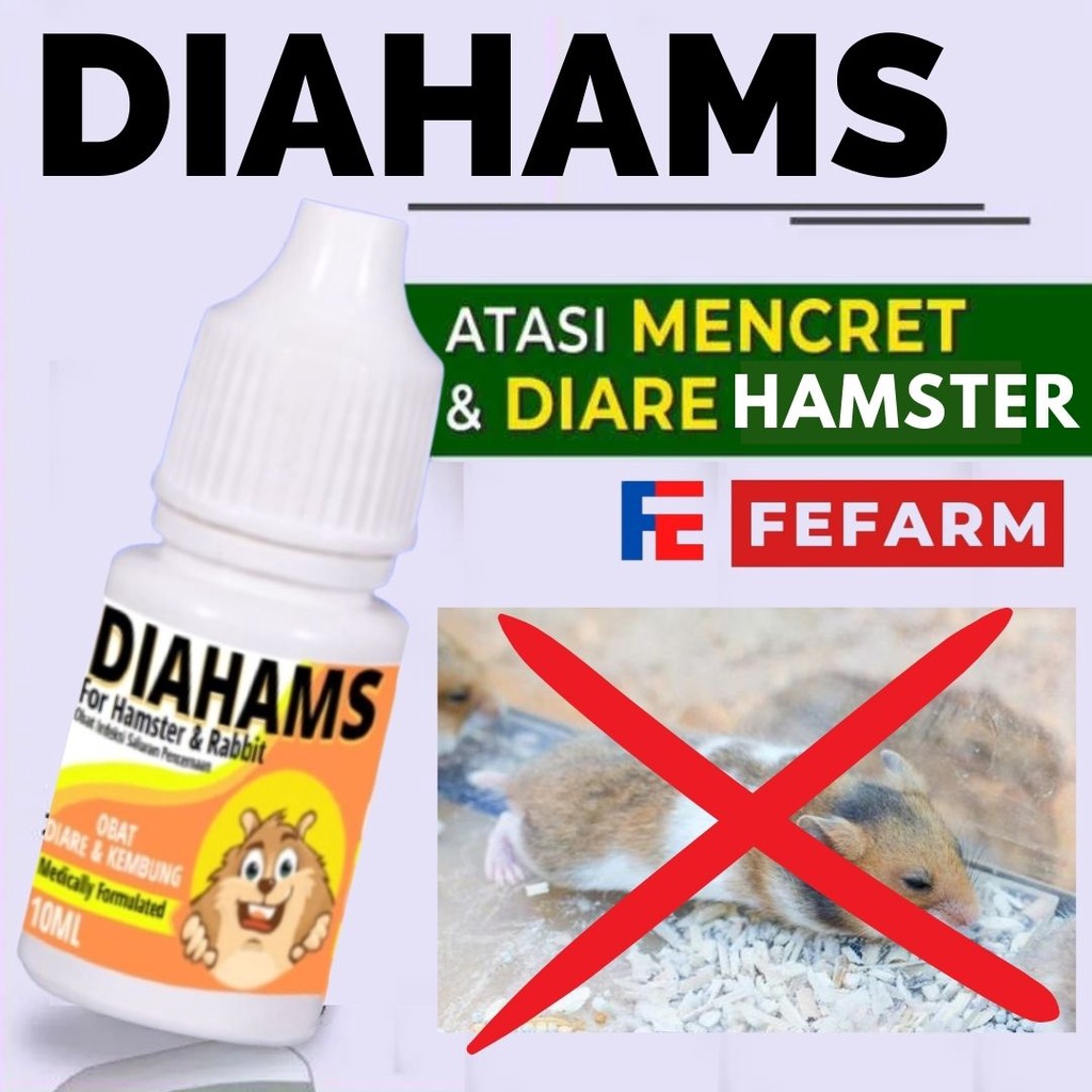 Obat Hamster Anti Diare Kembung Mencret DIAHAMS 10ml FEFARM