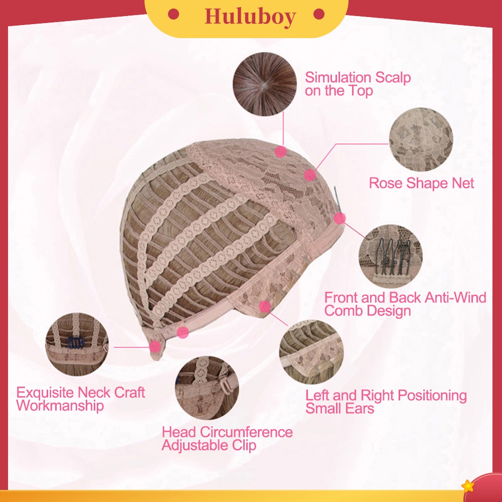 Wig Rambut Extension Model Panjang Gelombang Keriting Warna Emas Untuk Wanita