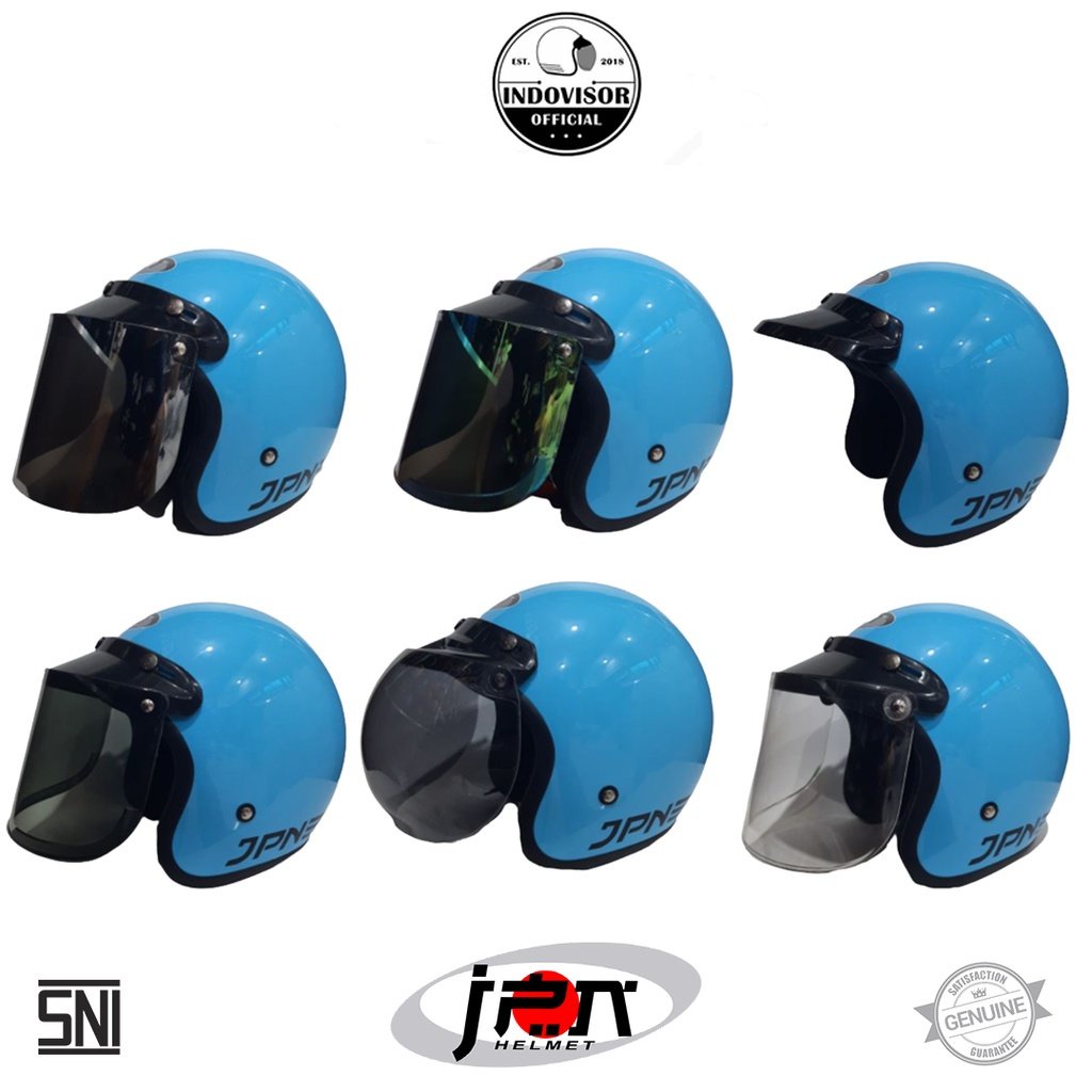 Helm JPN Warna Biru Pastel Glossy