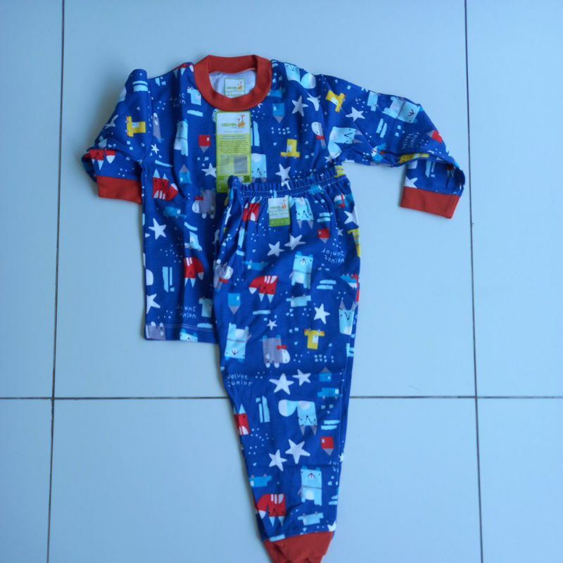 velvet junior baju tidur lengan panjang anak laki laki dan perempuan