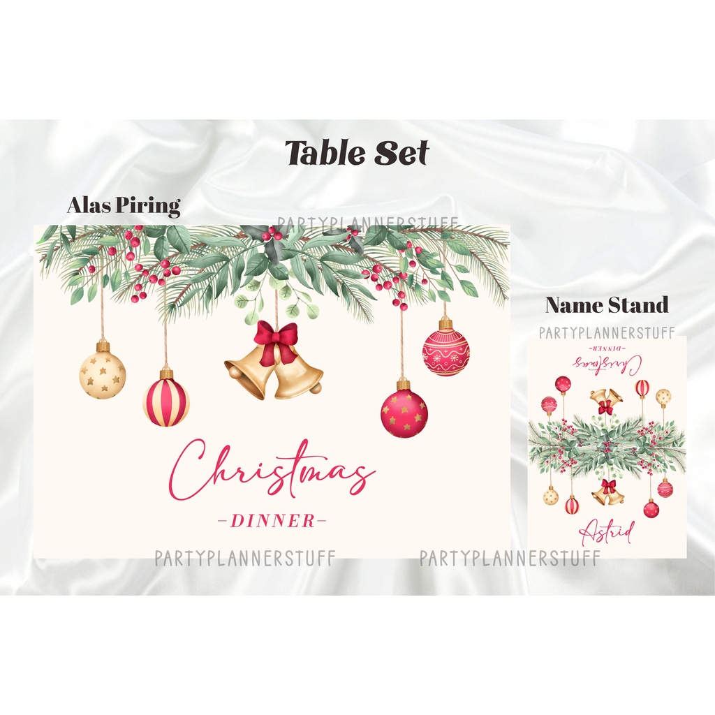 Table set christmas / table decor cantik christmas eve / table setting merry christmas / christmas e
