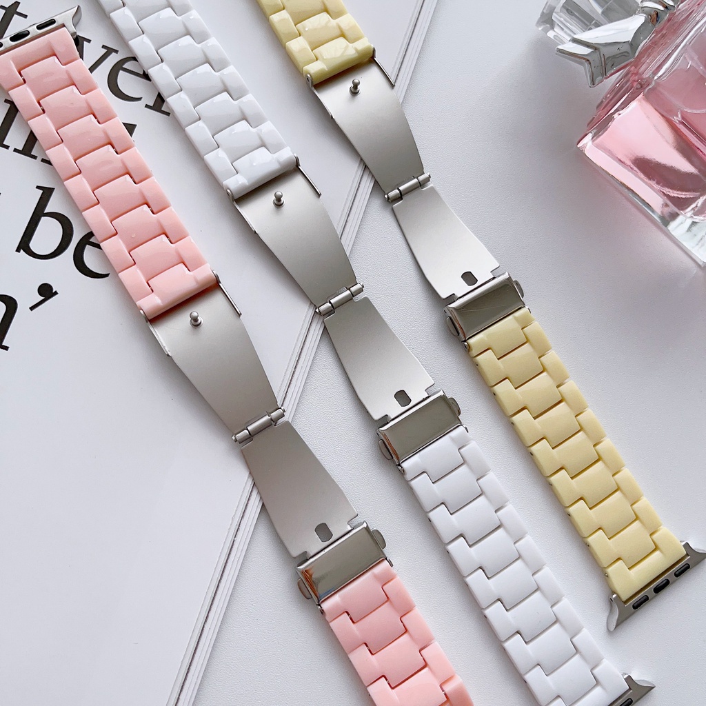 Tali Strap Bahan Akrilik untuk Apple Watch Series7 6 SE 5 4 3 2 1 Acrylic Strap Elegant Colorful