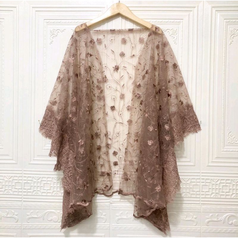outer cardigan kebaya bridesmaid baju kondangan tille mix brokat renda