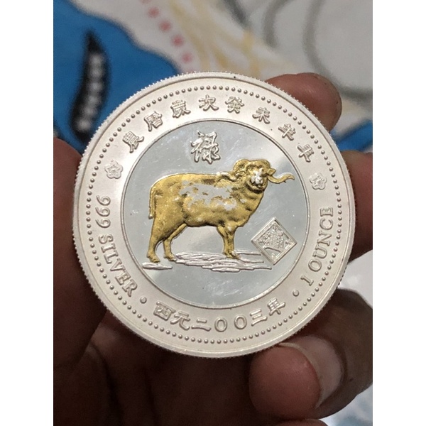 Koin perak silver coin fine silver 999 liberia one 1 oz ounce