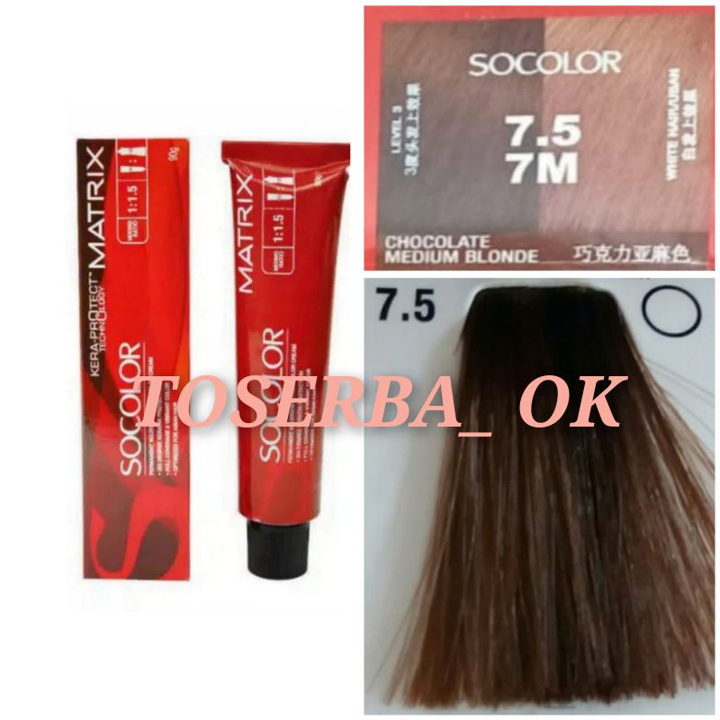 MATRIX SOCOLOR NO. 7.5 / 7M CHOCOLATE MEDIUM BLONDE.90ML
