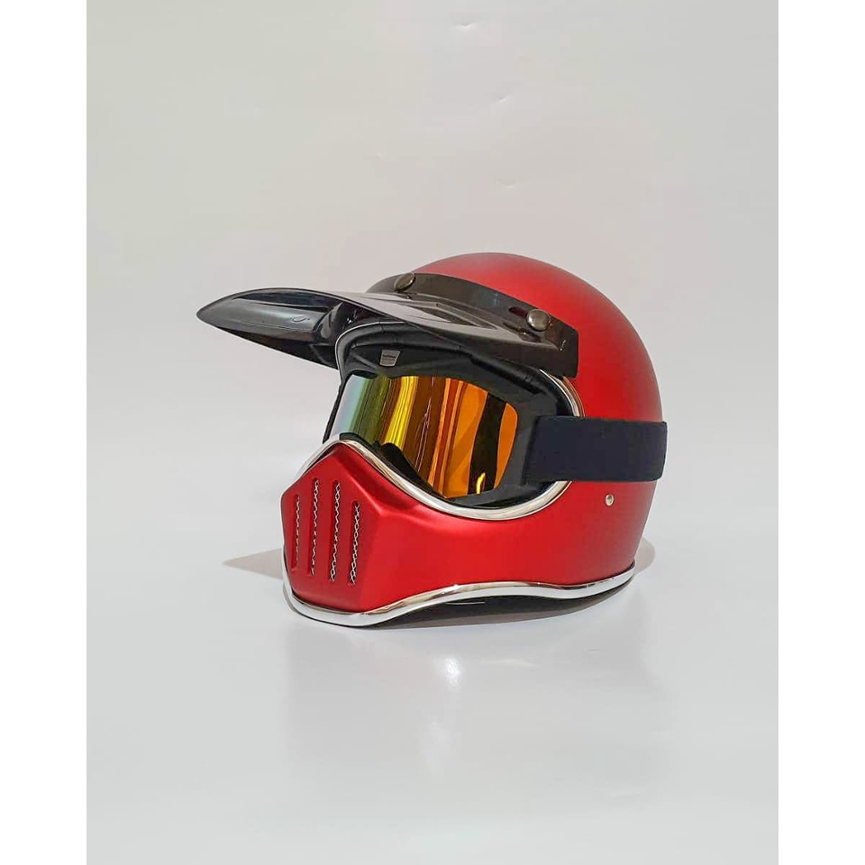 HELM CAKIL CUSTOM WARNA MAROON DOFF