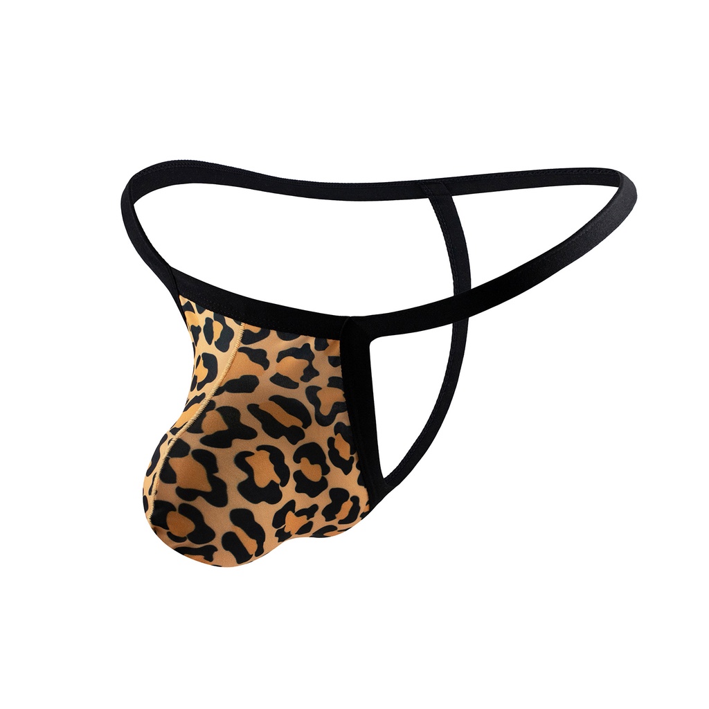 Men's Sexy Underwear Leopard Print Camouflage Low Waist T-string European And American Lure Boy&