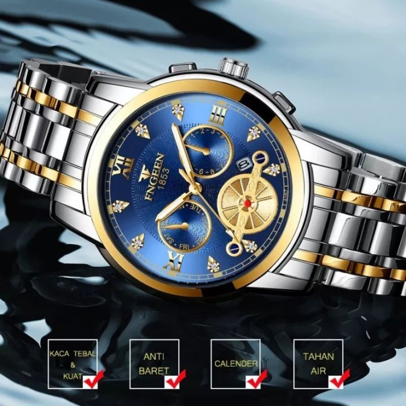 jam tangan pria FNGEEN anti air rantai