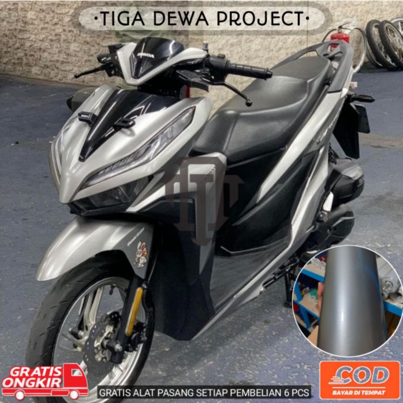 Sticker skotlet motor dan mobil WARNA SILVER GLOSSY kualitas premium