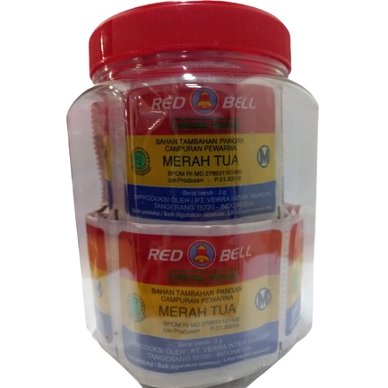 

Red Bell Pewarna Bubuk Merah Tua 2 gr/100 Sachet