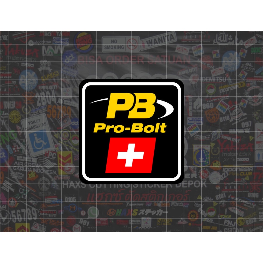 Cutting Sticker Probolt Flag ukuran 6 cm untuk motor mobil