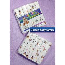 Bedong bayi Felicia 6 IN1 Bedong Felicia Kaos Cotton Putih Print Karakter Boneka ( 6 pcs)