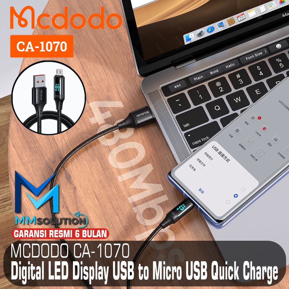 MCDODO CA-1070 Kabel Data Micro USB Digital Display FAST Charging