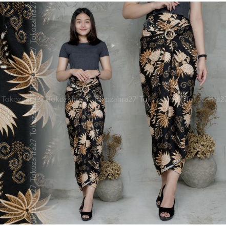 READY Rok Lilit motif kelapa warna gold / Rok Lilit Batik Bawahan / Rok Kebaya Modern / Rok Serut Ba
