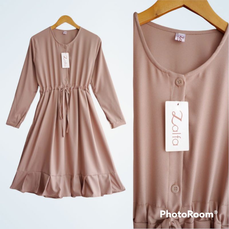 Long Dress Tunik Wanita Muslim Polos