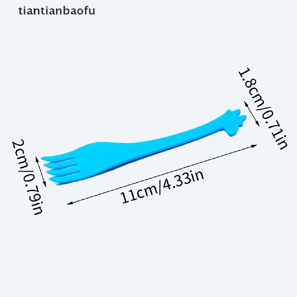 [tiantianbaofu] 6/12pcs Salad Desert Garpu Bentuk Jerapah Buah Snack Tusuk Gigi Kartun Food Pick Boutique