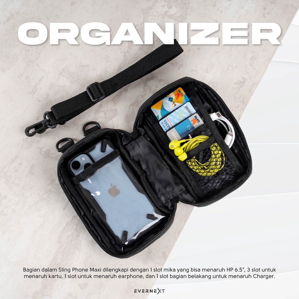 Best seller!!! Tas sling phone unisex pria wanita multifungsi pouch bag waterproof sling wallet dompet hp 6.5 inch anti air tas selempang handphone pria waterprof tas sling bag kartu atm stnk dan uang receh cash tas slingbag kalung leher hp android