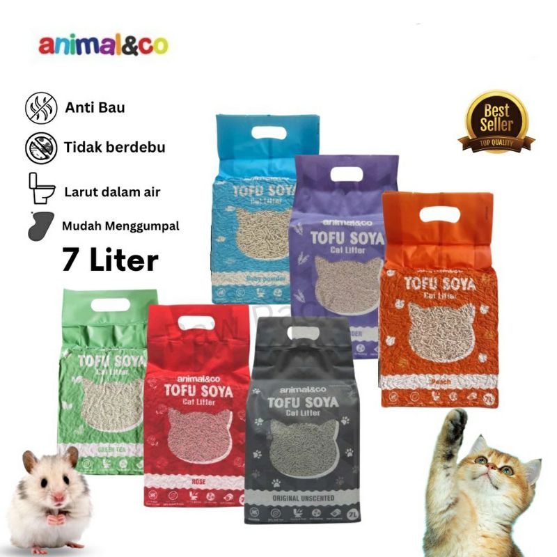 ANINAL &amp; CO SOYA CLUMP 7 LITER CAT LITTER PASIR KUCING TOFU ANTI DEBU GUMPAL KITCAT ANIMAL&amp;CO 7 L