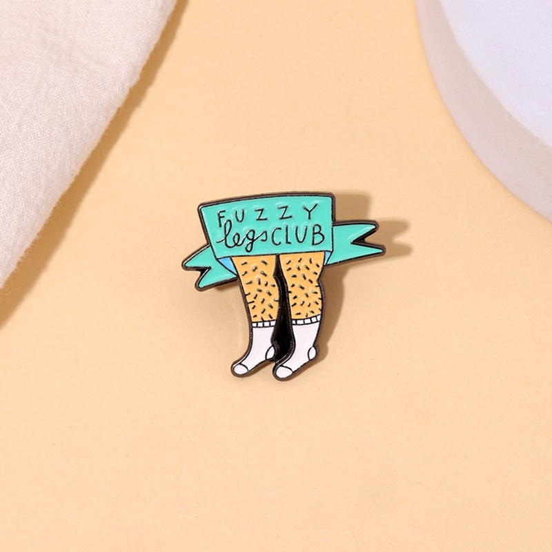 Hadiah Aksesoris Pakaian Berbulu Kaki Club Lencana Feminist Lapel Pin Untuk Perhiasan Aksesoris Pakaian Teman