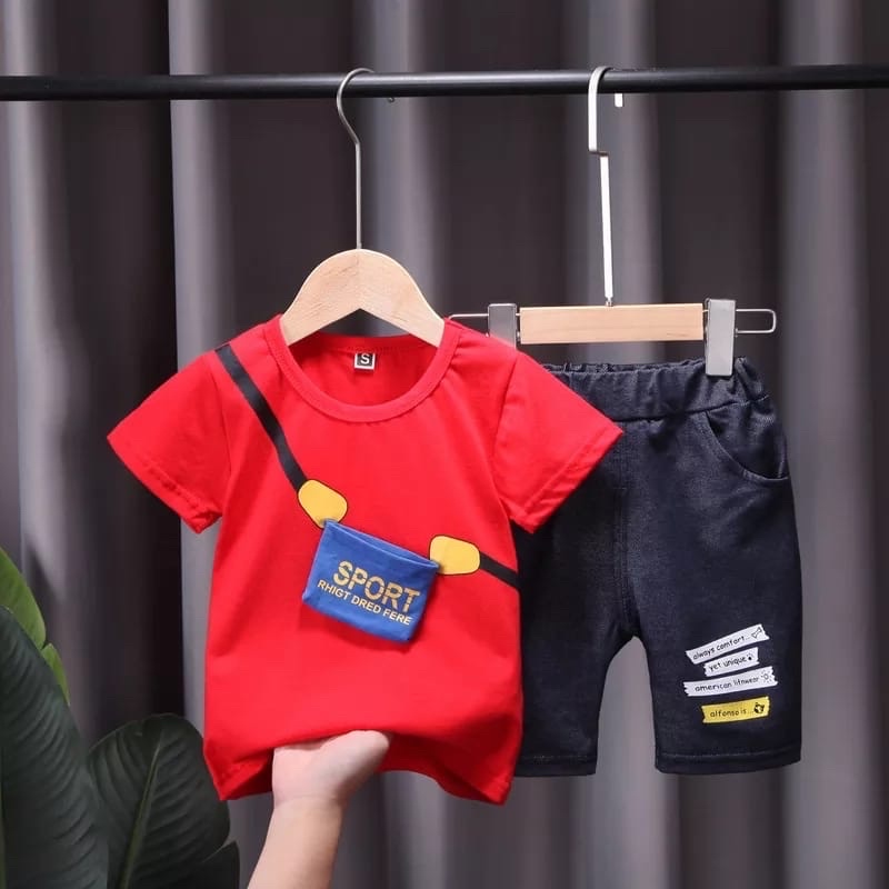 SETELAN JEANS ANAK TERBARU/PAKAIAN ANAK MOTIF BERUANG 1-5 TAHUN