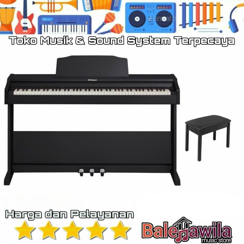 Digital Piano ROLAND RP 102 RP102 (With Stand and 3 Pedals) ORIGINAL Garansi Resmi