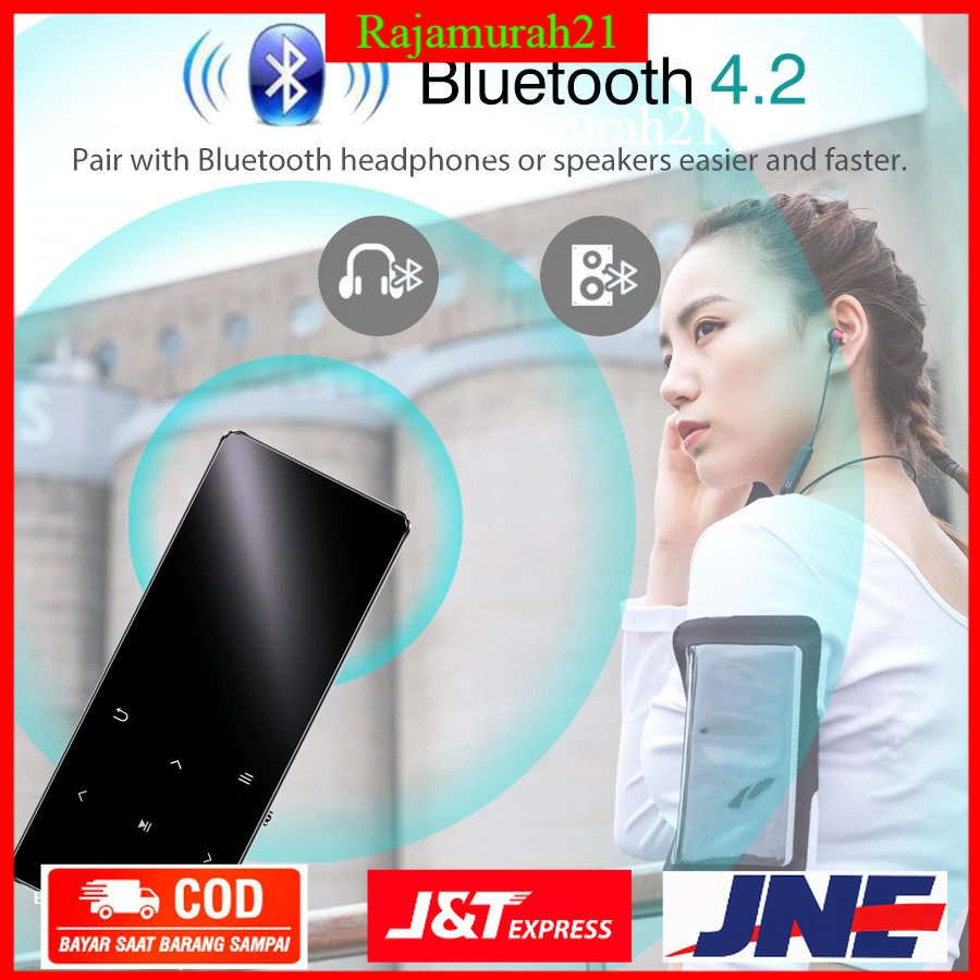 Tengsen MP3 Player Digital Audio Player Bluetooth Touchscreen 8GB - X3 - Black - 7RPL03BK