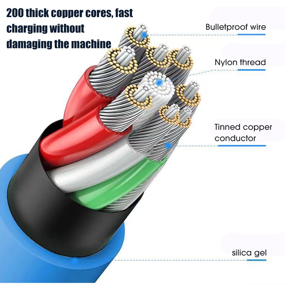 1pcs Jalur Data Silikon Cair Pengisian Cepat 120W 6A Antarmuka Paduan Aluminium Pengisian Cepat Kabel Data Quick Charge Cable Bold Data Line Super Untuk Type-C