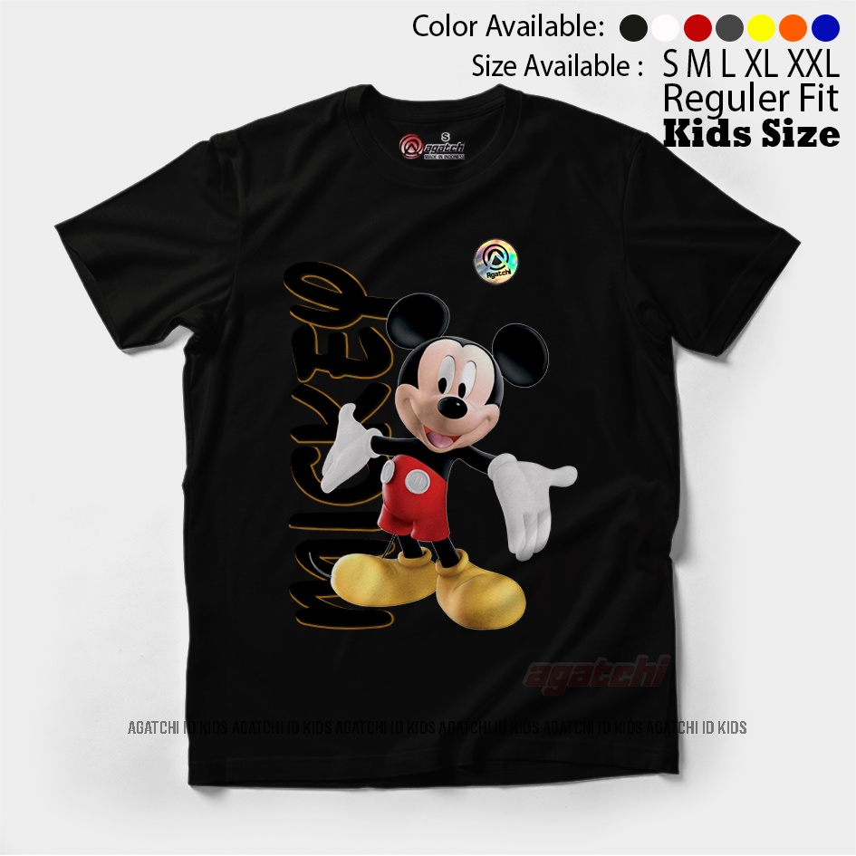 Baju Kaos Anak Laki - Laki Agatchi Motif karakter Micky