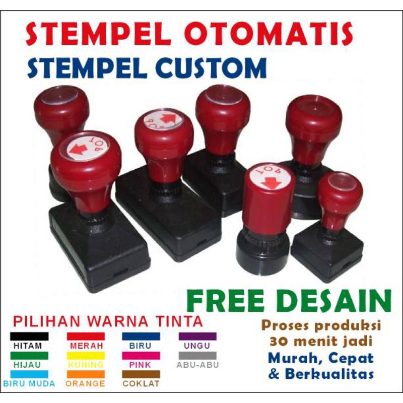 

stempel warna otomatis, stempel custom termurah free desain ukuran standar