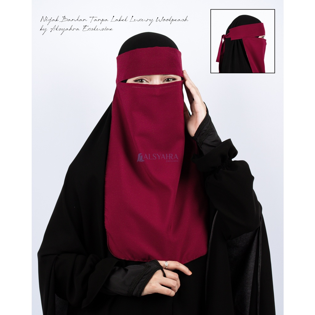 Alsyahra Exclusive Niqab Cadar Bandana Platinum Wolfis Tanpa Label