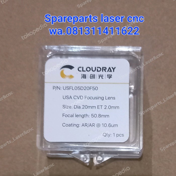 

LENSA FOKUS DIA 20MM FL 50.8 MESIN LASER