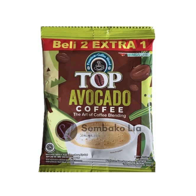 Top Avocado Coffee 20gr Renteng Isi 15pc Sachet / Kopi Top Coffee Avocado Beli 2 Extra 1