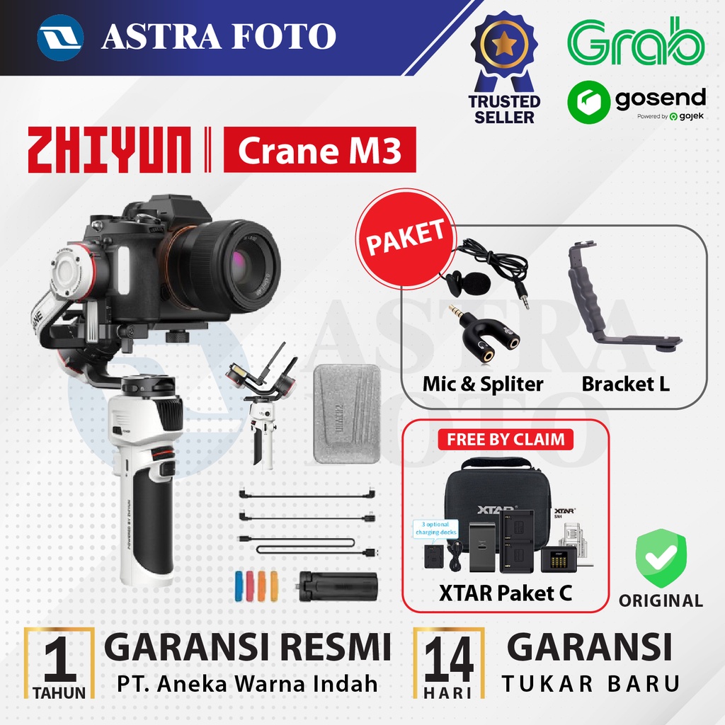 ZHIYUN CRANE M3 - 3 Axis Gimbal Stabilizer Kamera & Smartphone