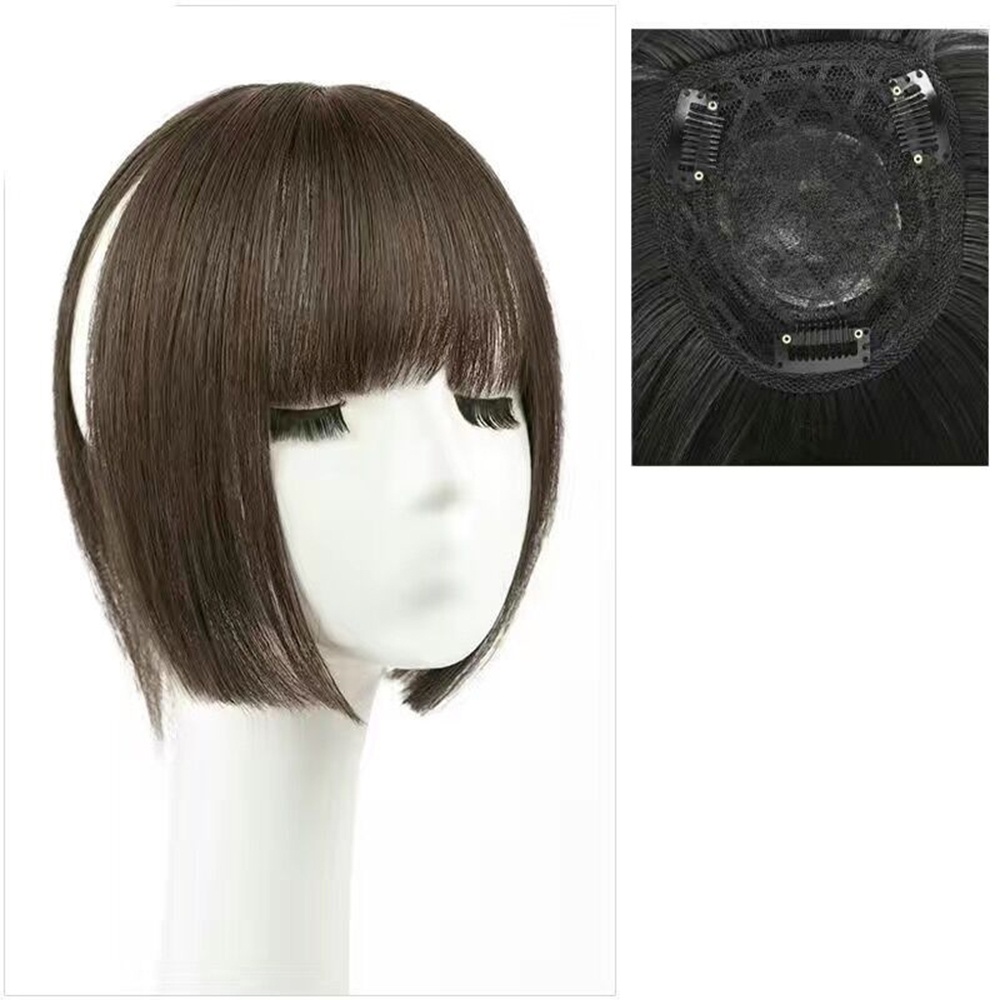 Wig Poni Rambut Potongan Princess Korea Untuk Wanita Perempuan Air Bangs Fringe Hair Accsssories 26cm