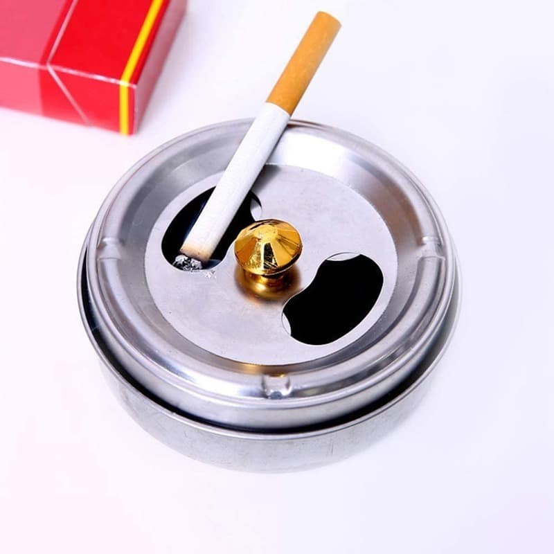 Asbak Putar Anti Berantakan - Asbak Stainless Tutup - ash tray