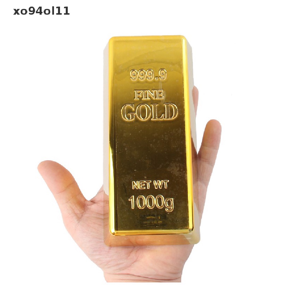 Xo Emas Batangan Palsu Plastik Golden Paperweight Dekorasi Rumah Batangan Bullion Simulasi OL