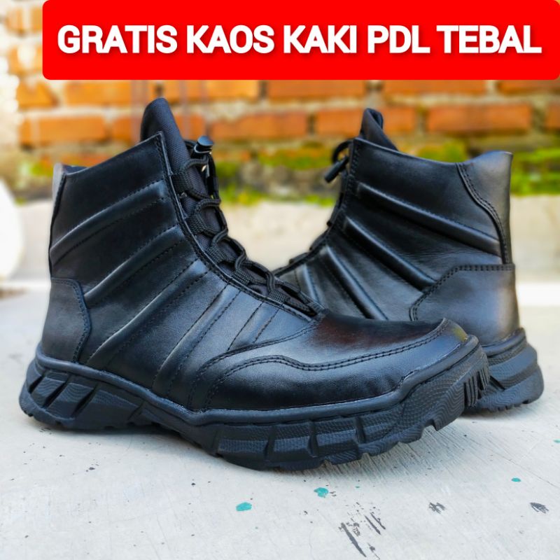 SEPATU PDL NINJA PENDEK FULL KULIT SAPI ASLI SEPATU PDL DINAS LAPANGAN TNI POLRI SECURITY SATPAM SEPATU PDL POLANTAS MODEL TERBARU