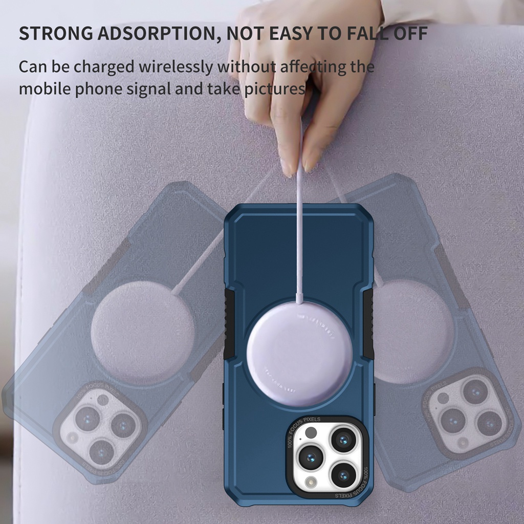 New !! Premium Dark Blue 360 ° drop proof Magnet shell for the new iPhone 14 13 12 11 Pro Max model, higher than the lens protective film 11 Pro Max advanced fashion matte shell