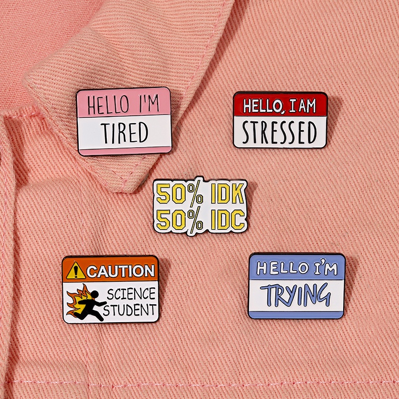 Teks Warna-Warni Quotes Enamel Pin Lucu Dialogue Quote Humor Bros Pakaian Kerah Pin Lencana Kartun Perhiasan Hadiah Teman