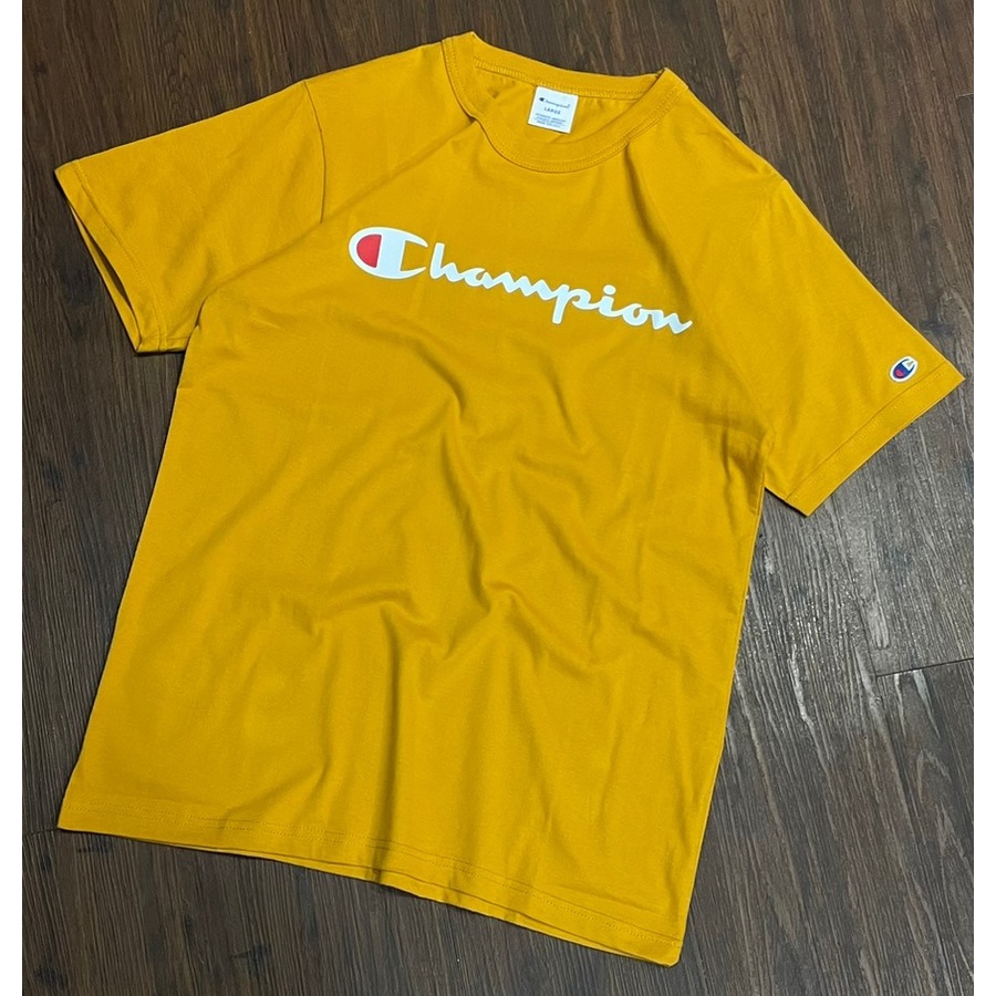 Champion By Hanes Big Script Logo FW19 Tee - Golden Yellow
